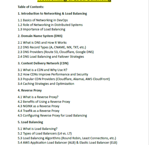Networking & Load Balancing