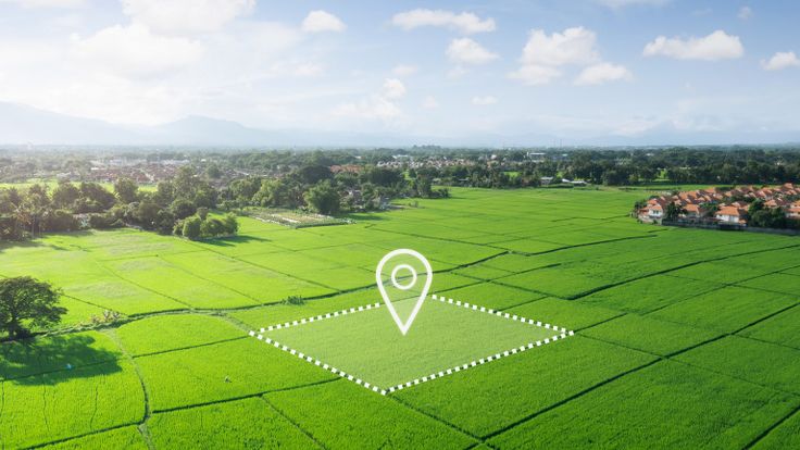 Land plot in aerial view in Chiang Mai of Thailand.